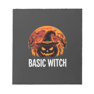 Halloween Basic Witch Pumpkin Moon Graphic Notepad