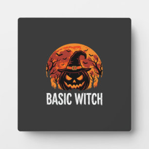 Halloween Basic Witch Pumpkin Moon Graphic Plaque