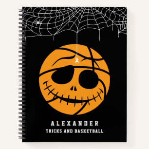 Halloween Basket Ball Trick or Basketball Birthday Notebook