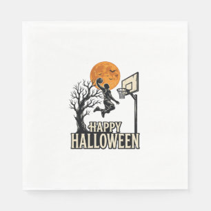 Halloween Basketball Happy Halloween Vintage Sport Napkin