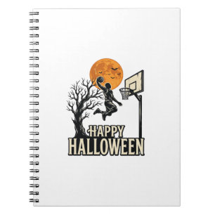 Halloween Basketball Happy Halloween Vintage Sport Notebook