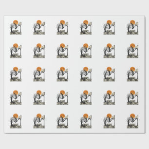 Halloween Basketball Happy Halloween Vintage Sport Wrapping Paper