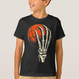 Halloween Basketball Skeleton Skull Player Men Boy T-Shirt