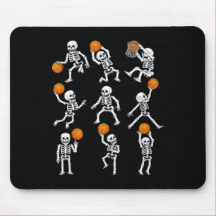 Halloween Basketball Skeletons Dunking Dribble Boy Mouse Mat