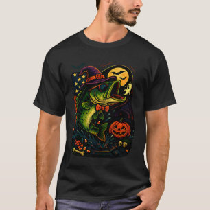 Halloween Bass Fish US Flag Costume Patriot Men Ki T-Shirt