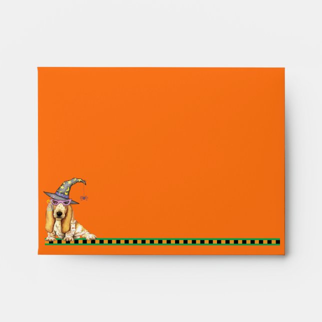 Halloween Basset Hound Envelope (Front)