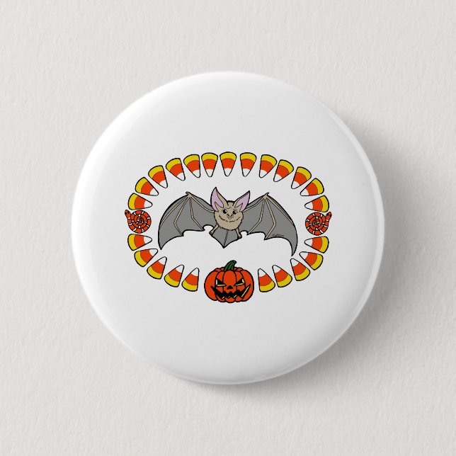Halloween Bat                     6 Cm Round Badge (Front)