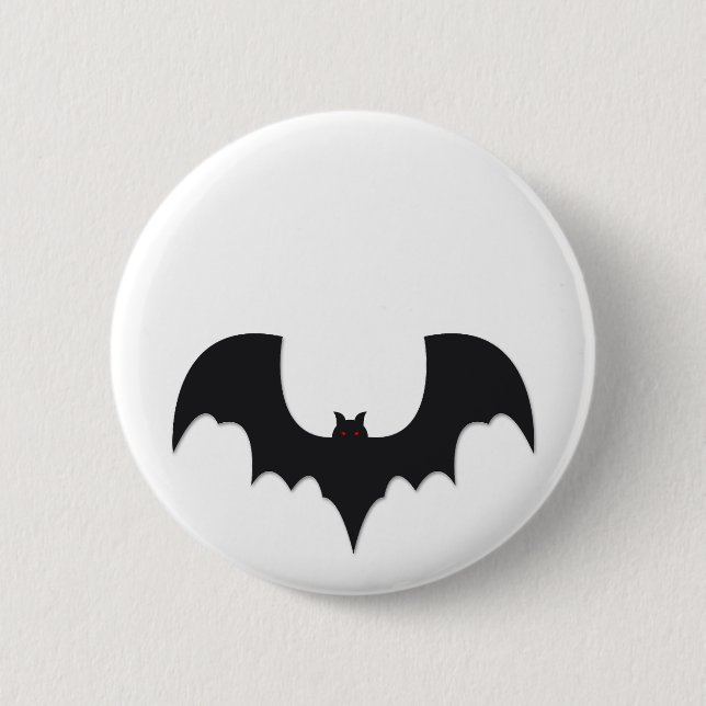 Halloween bat 6 cm round badge (Front)