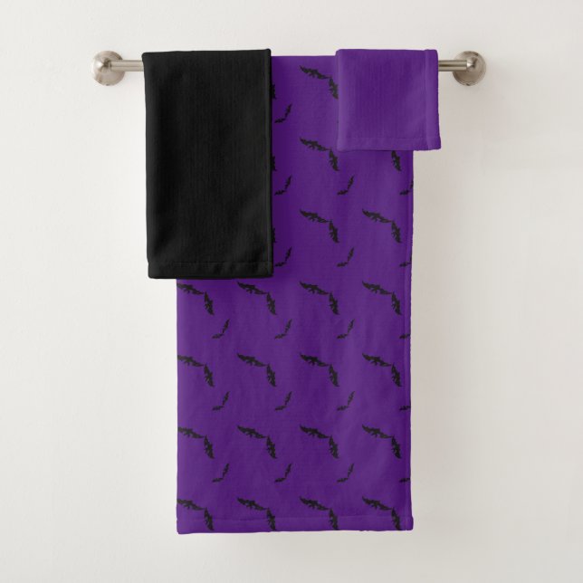 Halloween/bat   bath towel set (Insitu)