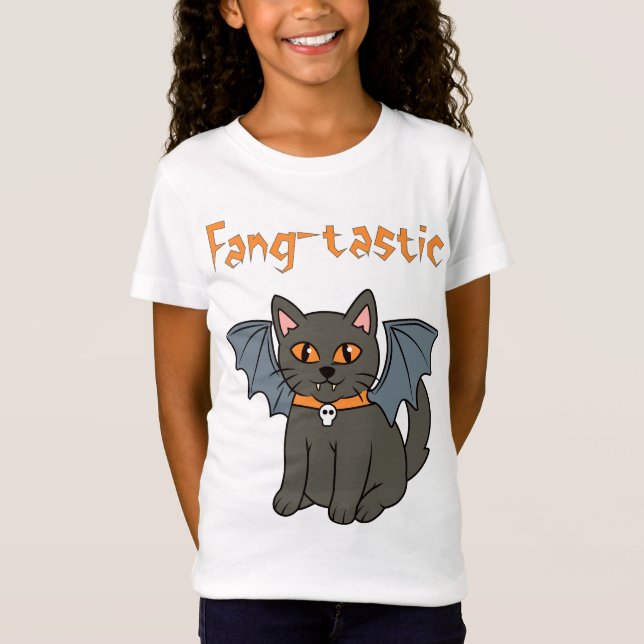 Halloween Bat Cat T-Shirt (Front)