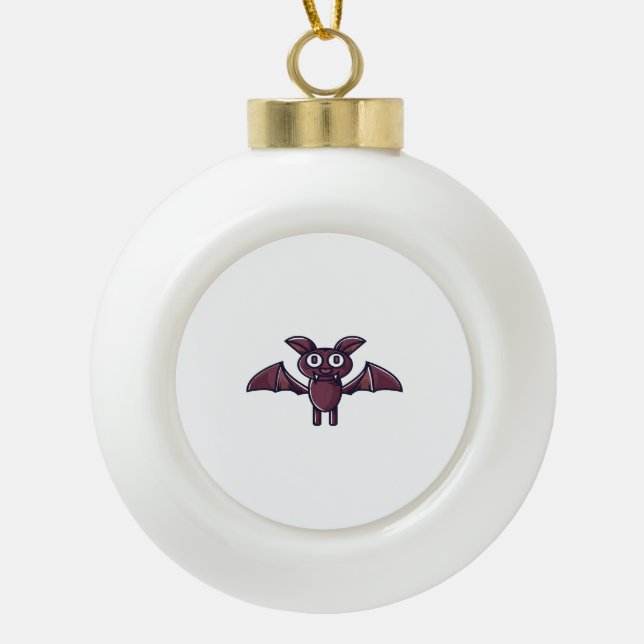 Halloween Bat             Ceramic Ball Christmas Ornament (Front)