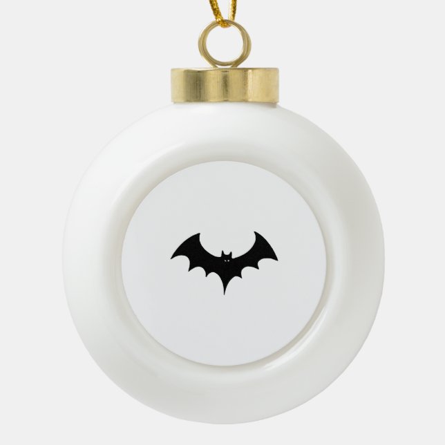 Halloween Bat        Ceramic Ball Christmas Ornament (Front)