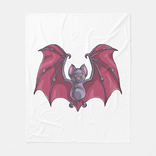 Halloween Bat Fleece Blanket (Front)