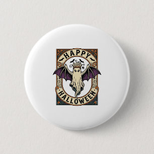 Halloween Bat Ghost Vintage Engraving Shirt_1 6 Cm Round Badge