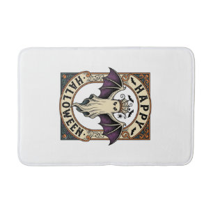 Halloween Bat Ghost Vintage Engraving Shirt_1 Bath Mat