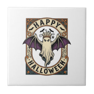 Halloween Bat Ghost Vintage Engraving Shirt_1 Tile