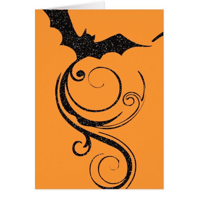 Halloween Bat Glitter Texture 2 Greeting Card (Front)