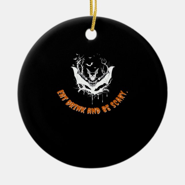Halloween Bat Hanging For The Essential Ceramic Tree Decoration (Front)
