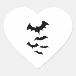 halloween bat heart sticker