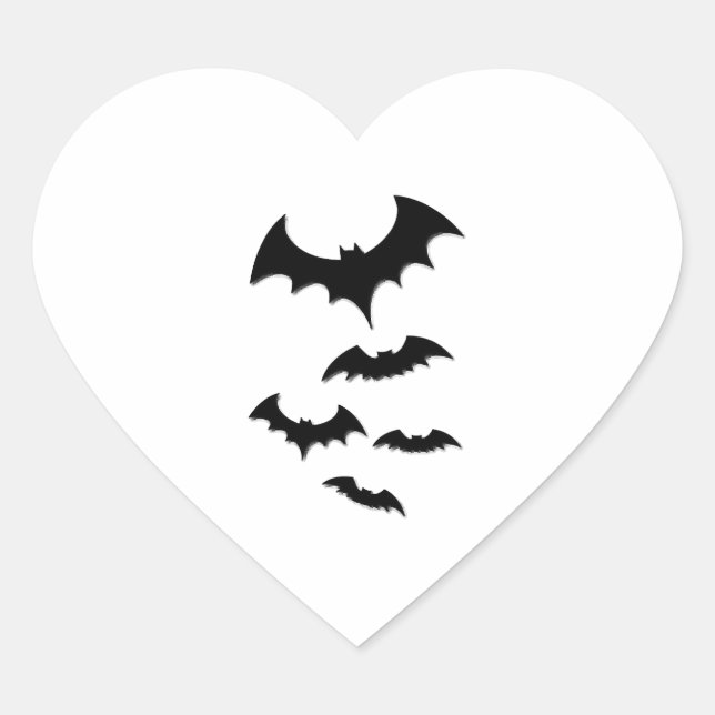 halloween bat heart sticker (Front)