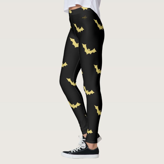 Halloween Bat Leggings design by Poet Adiela Akoo (Left)