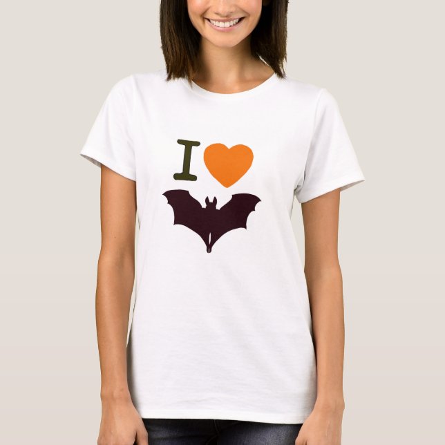 Halloween bat love T-Shirt (Front)