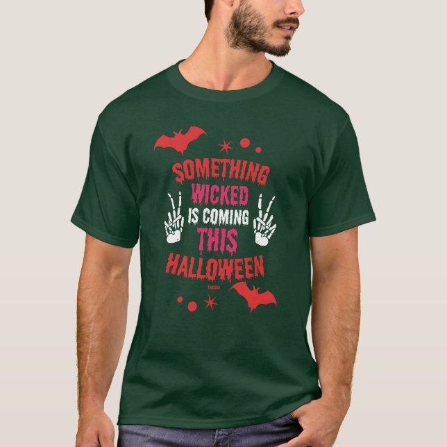 Halloween bat monster retro T-Shirt (Front)