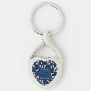 Halloween bat mosaic key ring