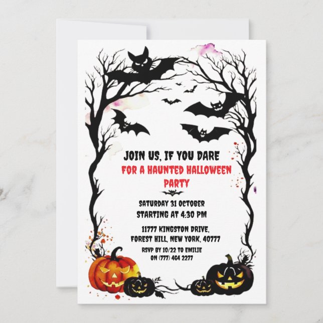 Halloween bat Party Invitation Invitation (Front)