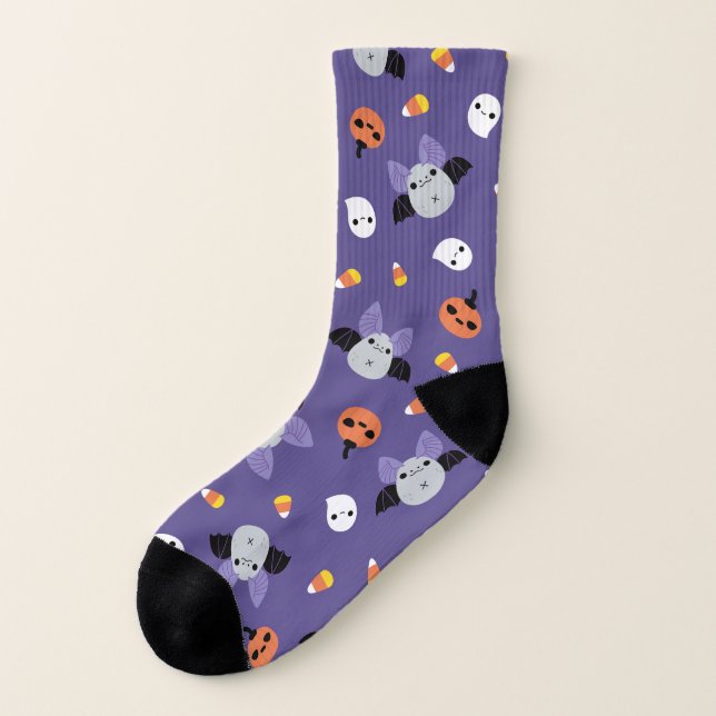 Halloween Bat Pattern Socks (Right Inside)