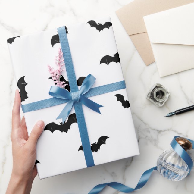 Halloween Bat Pattern Spooky Wrapping Paper (Gifting)