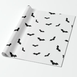 Halloween Bat Pattern Spooky Wrapping Paper