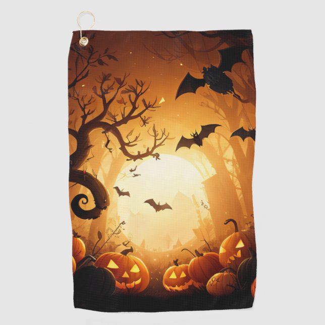 Halloween/Bat/Pumpkin/Fall  Golf Towel (Front)