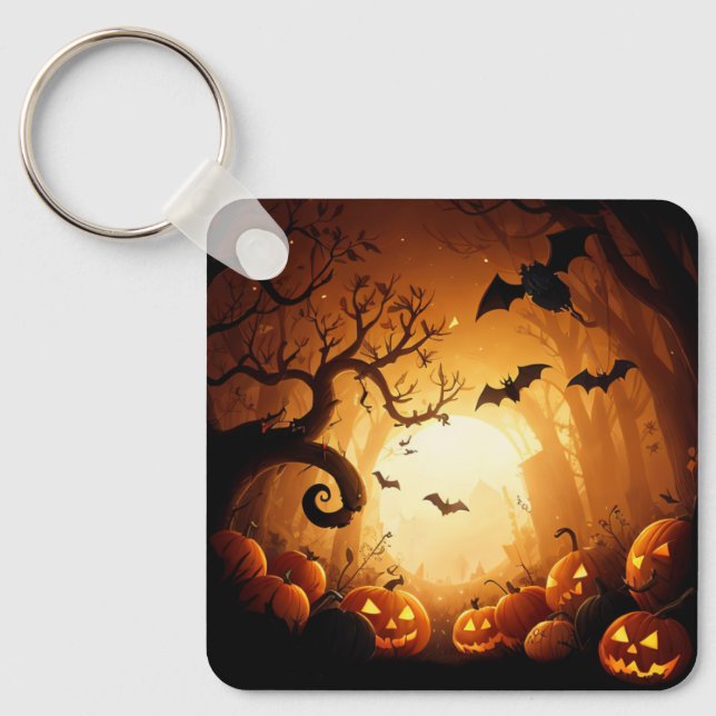 Halloween/Bat/Pumpkin/Fall  Key Ring (Front)
