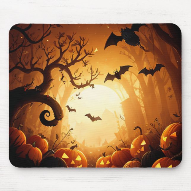 Halloween/Bat/Pumpkin/Fall  Mouse Mat (Front)