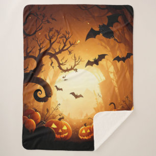Halloween/Bat/Pumpkin/Fall  Sherpa Blanket