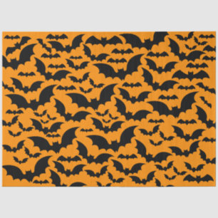 Halloween Bat Swarm Tissue Paper – Orange Spooky