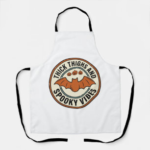 Halloween Bat Thick Thighs Spooky Vibes Vintage_1 Apron