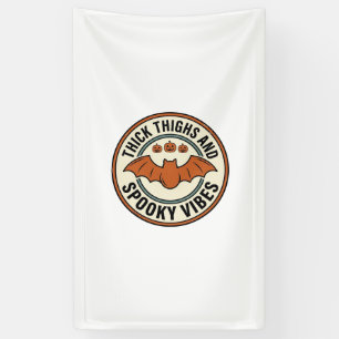 Halloween Bat Thick Thighs Spooky Vibes Vintage_1 Banner