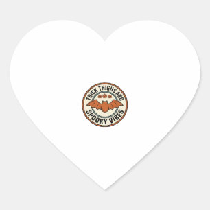 Halloween Bat Thick Thighs Spooky Vibes Vintage_1 Heart Sticker