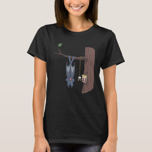 Halloween bat waiting for 31st October with alarm  T-Shirt