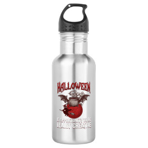 Halloween Bat Winged Cauldron Flying Witch Ghost 532 Ml Water Bottle