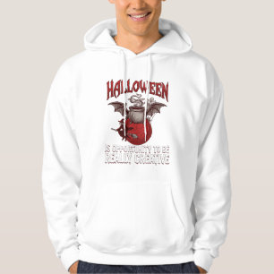 Halloween Bat Winged Cauldron Flying Witch Ghost Hoodie