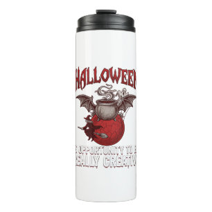 Halloween Bat Winged Cauldron Flying Witch Ghost Thermal Tumbler