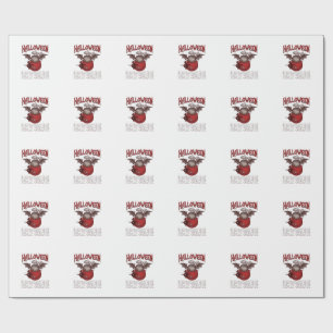 Halloween Bat Winged Cauldron Flying Witch Ghost Wrapping Paper