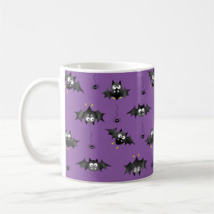 Halloween Bats and Dangling Spiders Mug