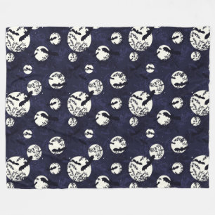 Halloween Bats and Moon Fleece Blanket