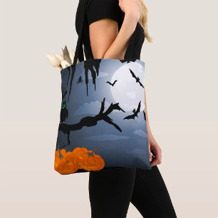 Halloween Bats And Owl Tote Bag
