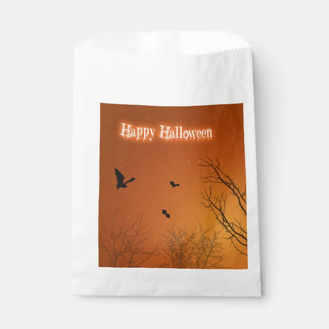 Halloween Bats and Trees Favour Bags (Front)