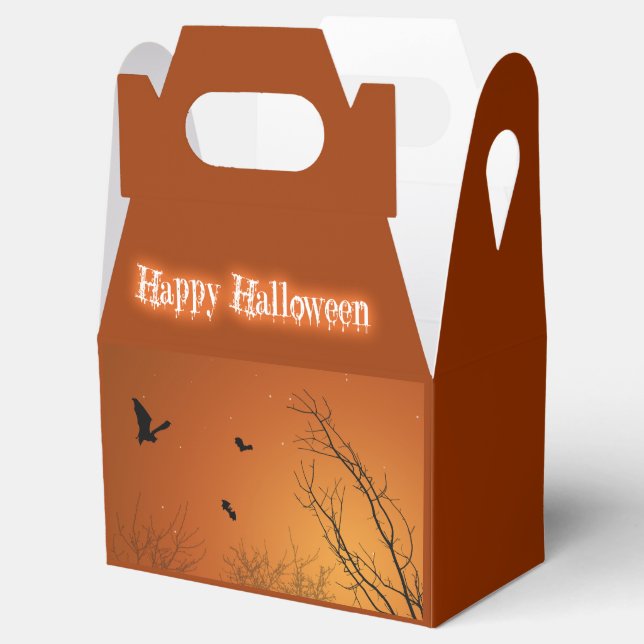 Halloween Bats and Trees Favour Box (Opened)
